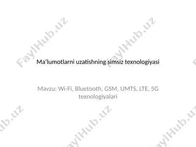 simsiz texnologiyalar — PPTX