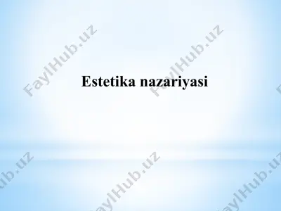 estetika nazariyasi — PPTX