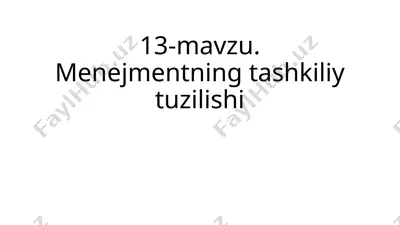 menejmentning tashkiliy tuzilishi — PPTX
