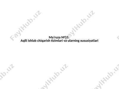 aqlli ishlab chiqarish tizimlari — PPTX
