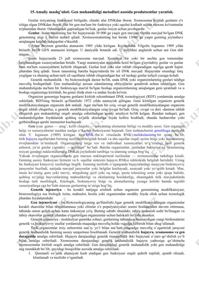 genetik muhandislik — DOCX