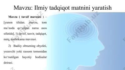 ilmiy tadqiqot matnini yaratish — PPTX
