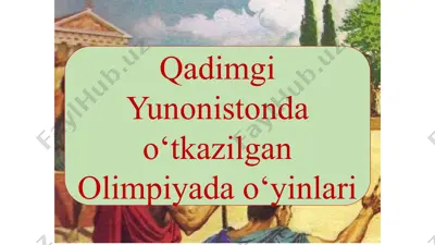 qadimgi yunoniston doʻtkazilgan olimpiyada oʻyinlari — PPTX