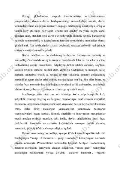 davlat boshqaruvining samaradorligi va talablari — DOCX