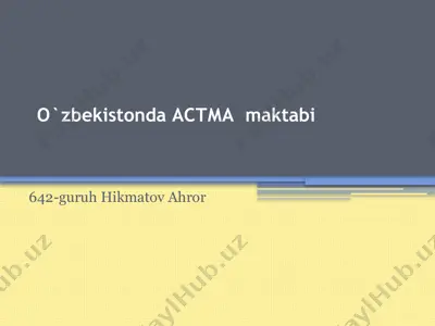 o`zbekistonda astma maktabi — PPTX