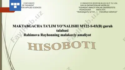 maktabgacha ta'lim metodikasi — PPTX