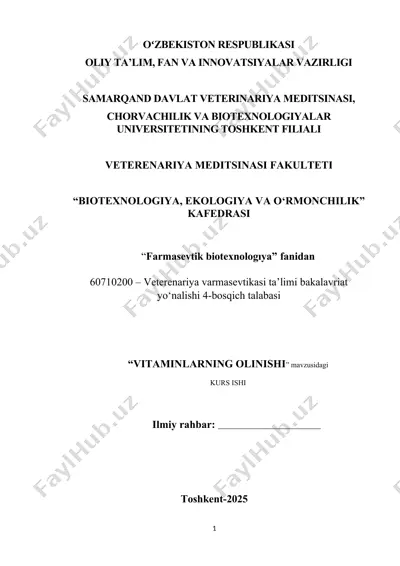 vitaminlarning olinishi — DOCX