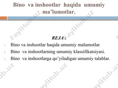 binovainshootlar haqida umumiy ma'lumotlar — PPTX