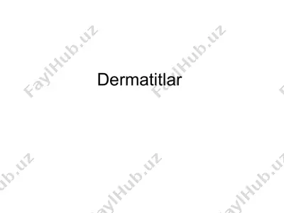 dermatitlar — PPT