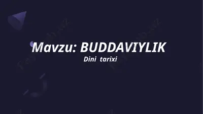 buddaviylik dini tarixi — PPTX