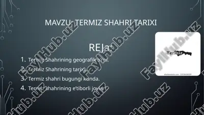 termiz shahri tarixi — PPTX