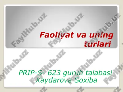 faoliyatning turlari — PPTX