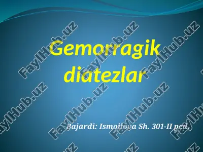 gemorragik diatezlar — PPTX