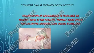 chala tug'ilgan chaqaloqni yashab ketishi mumkin — PPTX
