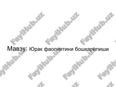 yurak faoliyatini boshqarilishi — PPT