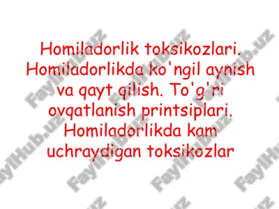 homiladorlik toksikozlari — PPT
