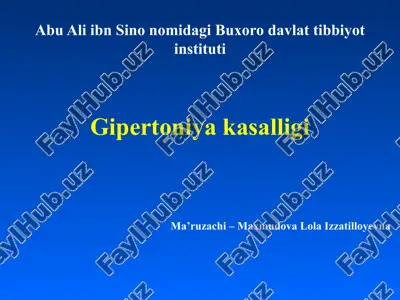 gipertoniyakasalligi — PPTX