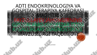 endokrinologiya va hidroterapiya — PPTX