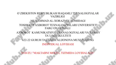 maktabni modul tizimida loyihalash — PPTX