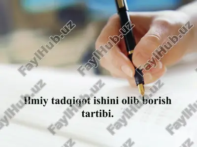 ilmiy tadqiqot ishini olib borish tartibi. — PPTX