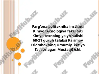 geterogen reaksiyalar va ularning mexanizmi — PPTX