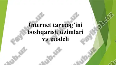internettarmoq'iniboshqarishtizimlari va modeli — PPTX