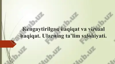 virtual haqiqat (vr) texnologiyasi — PPTX