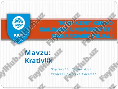 krativlikning tarkibi va xususiyatlari — PPTX