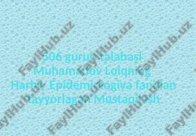 harbiy epidemiologiya — PPTX