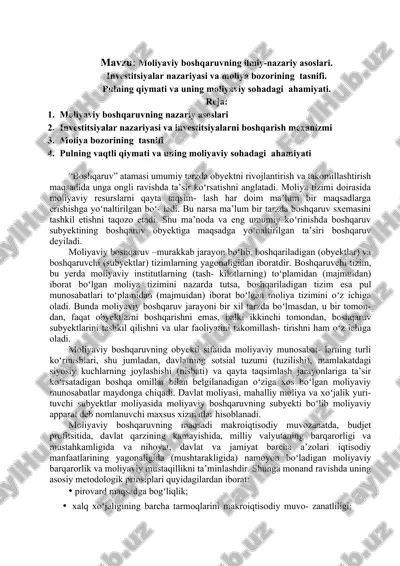 moliyaviy boshqaruvning ilmiy-nazariy asoslari — DOCX