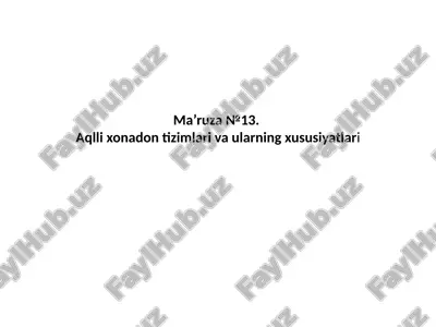 smart home tizimlari — PPTX