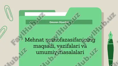 mehnat muhofazasi — PPTX