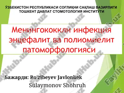 meningokokkli infektsiya entsefalit va poliomielit patomorfologiyasi — PPT
