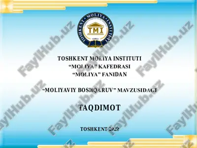 moliyaviy boshqaruvning mazmuni va mohiyati — PDF