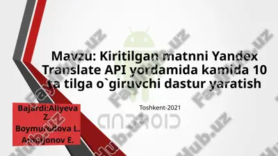 yandex translate api — PPTX