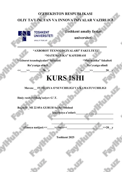 funksiya o’suvchiligi va kamatuvchiligi — DOCX
