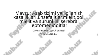 asabtizimiyallig’lanish kasalliklari — PPTX