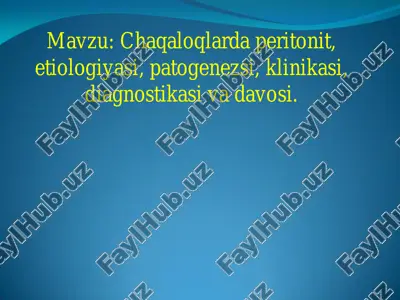 chaqaloqlarda peritonit — PDF