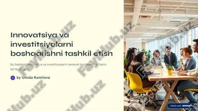 innovatsiya va investitsiyalarni boshqarishni tashkil etish — PDF
