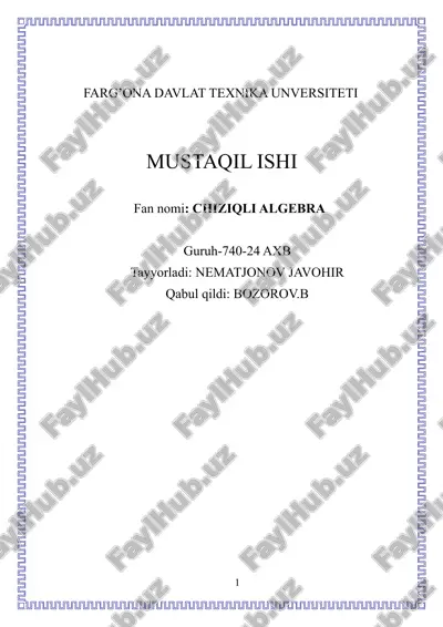 chiziqli algebra — PDF