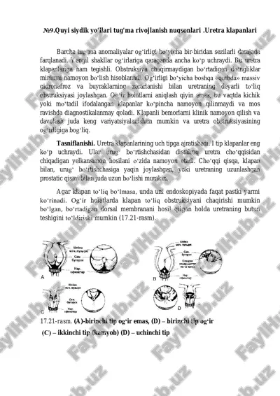 quyi siydik yo'llari tug'ma rivojlanish nuqsonlari uretra klapanlari — PDF