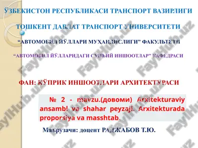 arxitekturada proporsiya va masshtab — PPTX