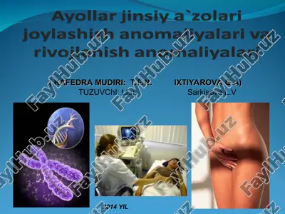 ayollar jinsiy a'zolari joylashishi anomaliyalari va rivojlanish anomaliyalari — PPT