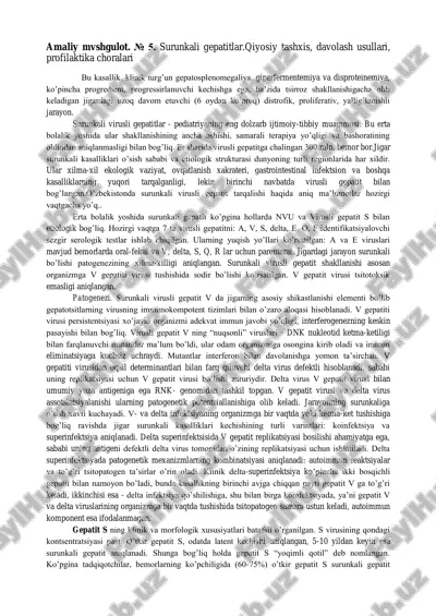 surunkali virusli gepatitlar.qiyosiy tashxis, davolash usullari, profilaktika choralari — PDF