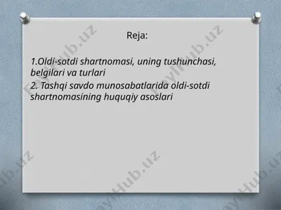 oldi-sotdi shartnomasi — PPTX