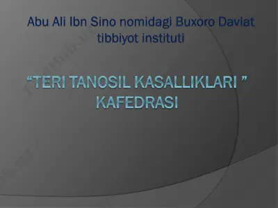 o’rab oluvchi temiratki (herpes zoster) — PPT