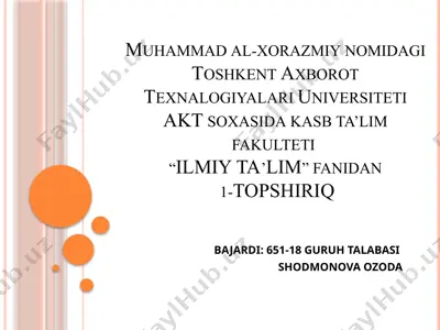 tadqiqot faoliyati haqida — PPTX