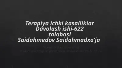 podagra kasalligi davolash usullari — PPTX