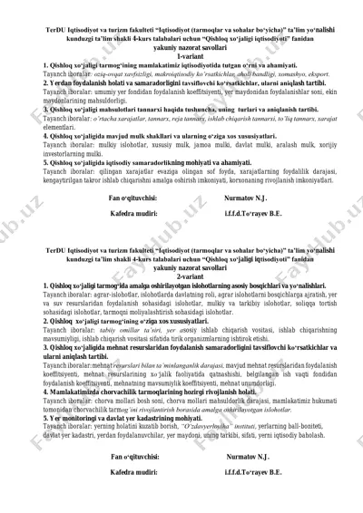 qishloq xo‘jaligi iqtisodiyoti — PDF