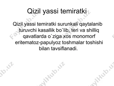 qizil yassi temiratki — PPT